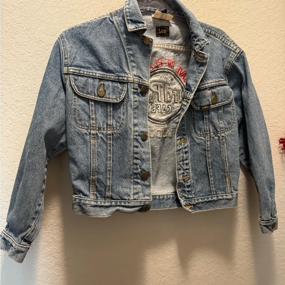 Vintage Hard Rock Cafe London Lee Youth Rider Denim Jacket Size Youth Medium